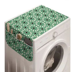 Abakuhaus Badorganizer Anti-Rutsch-Stoffabdeckung für Waschmaschine und Trockner, marokkanisch North Stars grün|schwarz