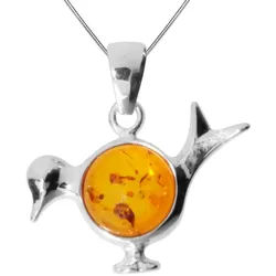OSTSEE-SCHMUCK Kette mit Anhänger Ostsee-Schmuck Kette mit Anhänger Vogel Kette mit Anhänger Vogel (2-tlg) silberfarben 45 cm