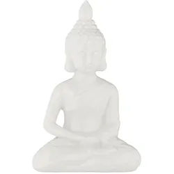 Relaxdays Buddha-Figur , Keramik , 11x17x7 cm , Dekoration, Dekofiguren & Skulpturen, Buddha-Statuen