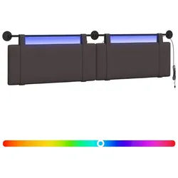 vidaXL Bett Hängendes Kopfteil Mit LED Licht Dunkelbraun Stoff (1-tlg) braun