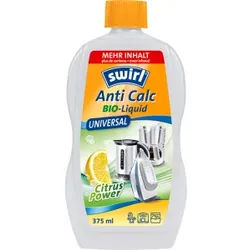 Swirl® Anti Calc Bio-Liquid Universalentkalker, Kalkentferner zur Entfernung von hartnäckigen Kalkbelägen, 375 ml - Flasche