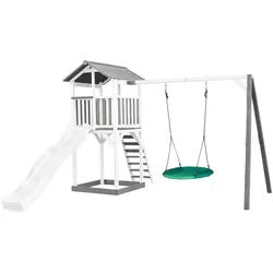 Ambia Garden Spielturm , Grau, Grün, Weiß , Holz, Kunststoff , 356.6x241.9x349 cm , EN 71, CE, FSC 100% , Freizeit & Co, Gartenspielzeug, Spieltürme