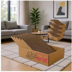 DecoHomeTextil Heimtextilmanufaktur Kratzbrett für Katzen, Kratzpappe Kratzmatte Krallenpflege braun
