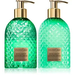 Vivian Gray Gemstone Bergamot & Lemongrass Geschenkset für die Hände 2x300 ml