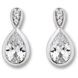ONE ELEMENT Paar Ohrhänger Zirkonia Ohrringe Ohrstecker aus 925 Silber, Feine Gestaltung – ein Sinnbild mit ruhiger Eleganz silberfarben