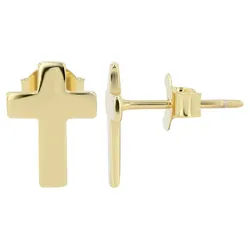 Adelia ́s Paar Ohrhänger Damen Ohrstecker aus 925 Sterling Silber mit Kreuz silberfarben