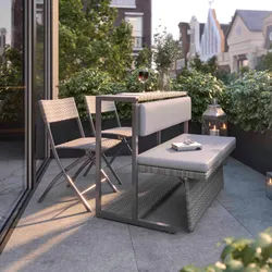 Loungeset Mario Graubraun Metall/Kunststoff Modular