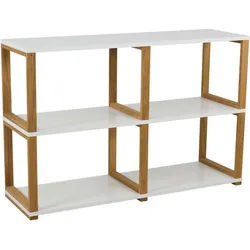 Lomoco Regal , Weiß, Eichefarben , Holzwerkstoff , Eiche , 3 Fächer , 120x80x36 cm , Typenauswahl , Wohnzimmer, Regale, Bücherregale