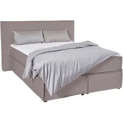 LeGer Home by Lena Gercke Boxspringbett Yuma, incl. Topper, in 4 Breiten, 3 Matratzenarten und je 2 Härtegraden grau 173 cm x 213 cm