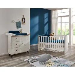 arthur berndt Babyzimmer SET Lavea 2-tlg. Wickelkommode Babybett , Weiß , Kunststoff , 3 Schubladen , 1x1x1 cm , Blauer Engel, Hergestellt in Deutschland , Babymöbel & Kindermöbel, Babyzimmer