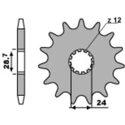 PBR Standard Stahlkettenrad 526 - 530, Größe 10 mm