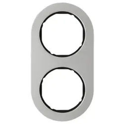 Abdeckrahmen R.classic, 2-fach (edelstahl/ schwarz, glänzend)