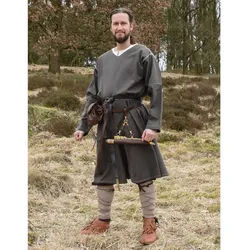 Battle Merchant Wikinger-Kostüm Mittelalter Kragelund Tunika Askur, langarm, olivgrün M grün M | M