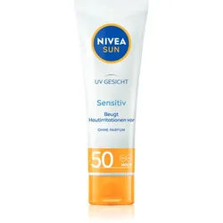 NIVEA SUN Sensitive Schützende Gesichtscreme für empfindliche Haut SPF 50 50 ml