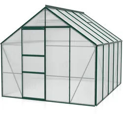 Vitavia Gewächshaus Merkur 8300 inkl. 2 Dachfenstern - 8,3 m2 dunkelgrün-4 mm Hohlkammerplatten