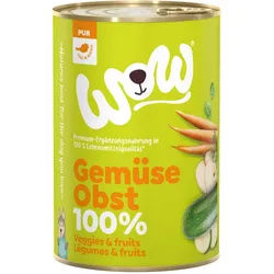 WOW 400g Dose Hundenassfutter Sparpaket 12 x 400 Gramm 100 % Gemüse & Obst