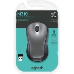 Logitech Maus M310, Wireless, silber Optisch, 1000 dpi, 3 Tasten, Retail