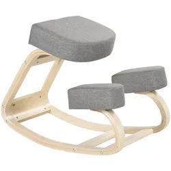 Vinsetto Kniestuhl, ergonomischer Sitzhocker, Polsterhocker, 120 kg belastbar, Grau , Holz , Füllung: Schaumstoff,Schaumstoff,Schaumstoff , 51x58x69 cm , Büromöbel, Bürostühle, Bürohocker