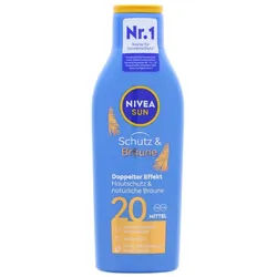 Nivea After Sun-Lotion Nivea Sun Schutz und Bräune 200ml Doppelter Effekt Hautschutz & natürl