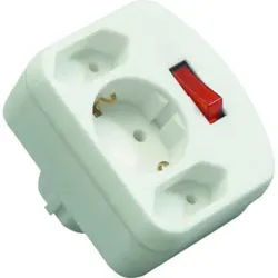 REV Adapter mit Schalter 2+1-fach weiß