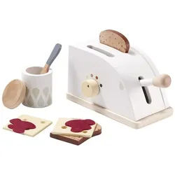Kids Concept Kinder-Haushaltsset Kids Bistro Toaster mit Zubehör bunt|weiß