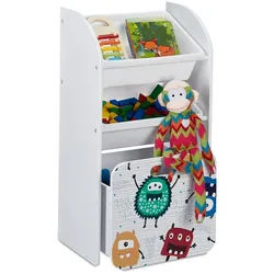 Relaxdays Kinderregal , Weiß , Holzwerkstoff, Holz, Kunststoff , 42.5x80.5x30 cm , Kinder- & Jugendzimmer, Kindermöbel, Kinderregale