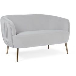 2-Sitzer Sofa Linsay in Samt-Optik, Hellgrau