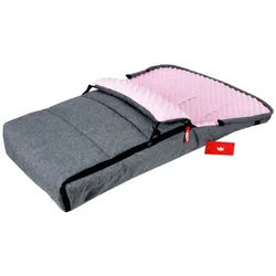 BabyLux Fußsack BABYLUX Fußsack MINKY Kinderwagen Buggy Fleece Babyschale Thermo, Grau + Rosa grau|rosa