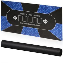 Relaxdays Pokermatte , Schwarz, Blau , Textil, Kunststoff, Wellpappe , Rechteckig , 120x0.2 cm , Spielzeug, Kinderspielzeug, Kinderspiele
