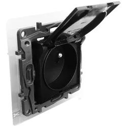 Steckdose mit Deckel 2P + E franz. System schwarz Niloe Step 863535