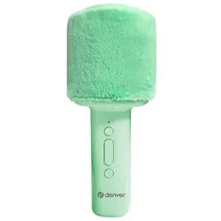 Bluetooth Karaoke Microphone Speaker with fluffy top - Green