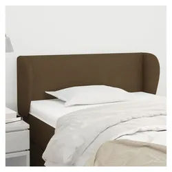 vidaXL Bett, Kopfteil mit Ohren Dunkelbraun 93x23x78/88 cm Stoff