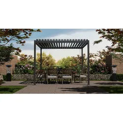 Gardenson Pergola , Metall , 360x240x300 cm , Europäischer Sicherheitsstandard , Sonnenschutz, Pavillons