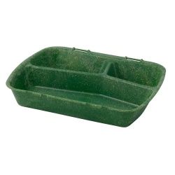 Greenbox Mehrwegbehälter Häppy Box, HP4/3, 3-geteilt, Wiederverwendbare Menüschale für kalte und heiße Speisen, 1 Karton = 4 Packungen à 15 Stück, Farbe: spinat / dunkelgrün