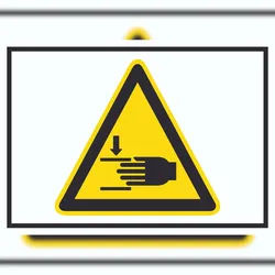 HB-Druck Achtung Handverletzungen Symbol A6 Rückseite selbstklebend Schild