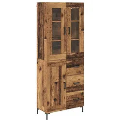vidaXL Highboard Highboard mit Schubladen 2 pcs Altholz Holzwerkstoff (2 St)
