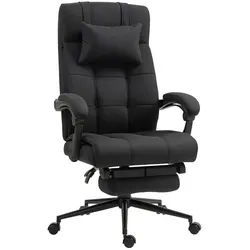 Vinsetto Bürostuhl Drehstuhl Höhenverstellbar Schreibtischstuhl mit Fußstütze Schwarz , Kunststoff , 66x120x76 cm , Büromöbel, Bürostühle, Drehstühle