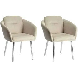 LeGer Home by Lena Gercke Esszimmerstuhl Fleur (Set, 2 St), Strukturstoff, ergonomisches Design, gesteppte Rückenlehne beige