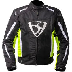 MUGENRACE Diavolo-1 wasserdichte Motorrad Textiljacke, schwarz-weiss-gelb, Größe XL für Männer