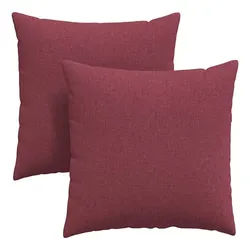 vidaXL Sitzauflage Sofakissen 2 pcs Weinrot 60 x 60 cm Stoff, (2 St) rot