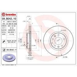 BREMBO 2 Bremsscheiben Coated Disc Line belüftet 290 mm (09.B042.11)