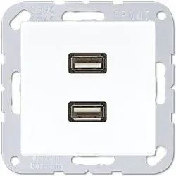 Jung Multimedia-Einsatz 2 x USB (alpinweiß)