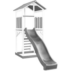 Ambia Garden Spielturm , Grau, Weiß , Holz, Kunststoff , 111.2x241.9x349 cm , EN 71, CE, FSC 100% , Freizeit & Co, Gartenspielzeug, Spieltürme