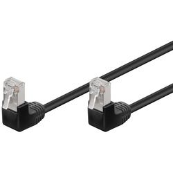 Goobay CAT 5e Patchkabel 2x 90° gewinkelt, F/UTP, Schwarz