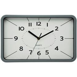 Ambia Home Wanduhr , Grau , Metall, Kunststoff, Glas , 32.5x20.5 cm , RoHS, Bsci , Dekoration, Uhren, Wanduhren