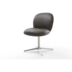 Drehstuhl Nube-Flex Mikrofaser Anthrazit Vintage Fußkreuz Edelstahl 360° drehbar Taschenfederkern
