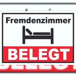 HB-Druck Fremdenzimmer BELEGT Schild Zimmer BELEGT A0 Rückseite selbstklebend