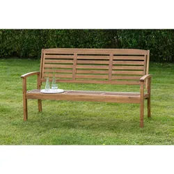 Gardenson Gartenbank , Akaziefarben , Holz , Akazie , massiv , 161x92x62 cm , Fsc , Holzmöbel, Sitzgelegenheiten Holz, Holzbänke, Gartenbänke Holz