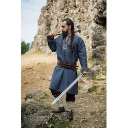 Leonardo Carbone Wikinger-Kostüm Wikinger Tunika mit Stickereien - Blaugrau M blau|grau M | M