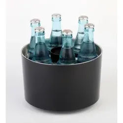 APS Konferenzkühler, Flaschenkühler für die Bar oder den Konferenztisch, Maße (Ø x H): 23 x 15 cm, schwarz